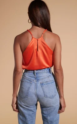 Women Dancing Leopard Nina Halter Cami Top In Orange