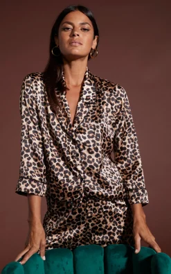 Women Dancing Leopard Oona Shortie Pj Set In Rich Leopard