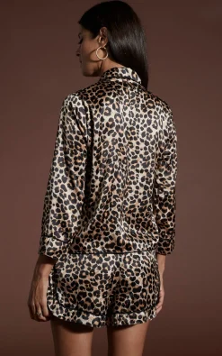 Women Dancing Leopard Oona Shortie Pj Set In Rich Leopard