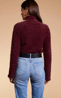 Women Dancing Leopard Poppy Jumper In Winter Berry