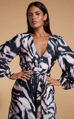 Women Dancing Leopard Remy Maxi Dress In Watercolour Zebra