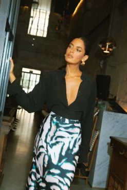 Women Dancing Leopard Renzo Skirt In Watercolour Zebra