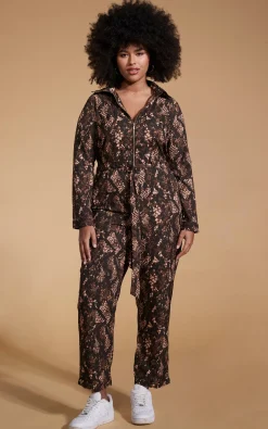 Women Dancing Leopard Roxanna Jumpsuit In Brown Snake - Extended Sizing