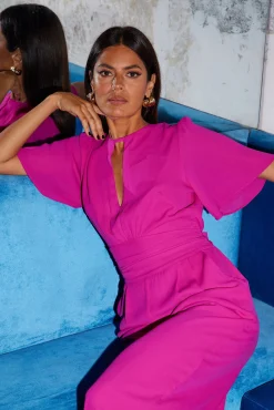 Women Dancing Leopard Silva Jumpsuit In Magenta
