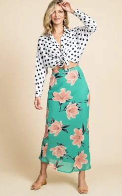 Women Dancing Leopard Sophie Skirt In Sage Base Tulip