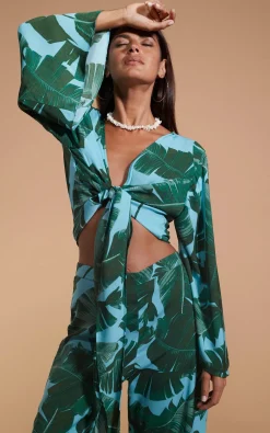 Women Dancing Leopard Takumi Top In Vintage Palm Blue Base