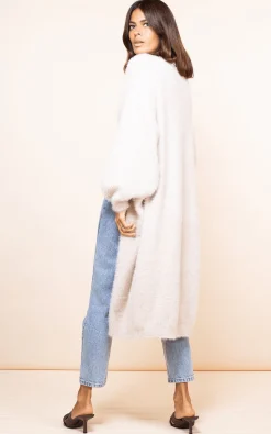 Women Dancing Leopard Taylor Longline Cardigan In Sand