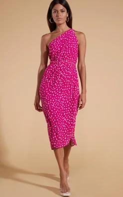 Women Dancing Leopard Whitney Maxi Wrap Skirt In Odd Dot Pink On Magenta