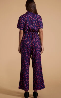 Women Dancing Leopard Zeta Jumpsuit In Chilli Pepper