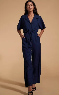 Women Dancing Leopard Zeta Jumpsuit In Navy