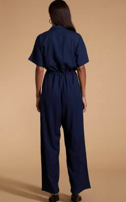 Women Dancing Leopard Zeta Jumpsuit In Navy