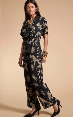Women Dancing Leopard Zeta Jumpsuit In Roaming Leopards